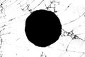 Round black hole with cracks isolated on white background Royalty Free Stock Photo