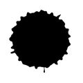 Round black ink blot