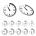 Round black timer icons