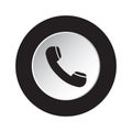 Round black, white icon - old telephone handset Royalty Free Stock Photo