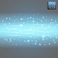 Round blue glow rays night scene with sparks on transparent background. Empty light effect podium. Disco club dance Royalty Free Stock Photo