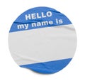 Round Blue Hello Tag Royalty Free Stock Photo