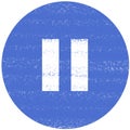 Round blue pause button