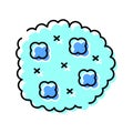 Round blue scalloped biscuit icon vector illustration Royalty Free Stock Photo