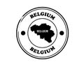 Round blushed belgium stamp