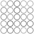 Collection of Round Decorative Ornamental Border Frames. Ideal for vintage label designs. Royalty Free Stock Photo