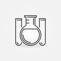 Round-bottom flask and test tubes linear concept vector icon Royalty Free Stock Photo