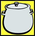 round bottom stock pot vector illustration