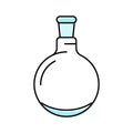 round bottomed flask chemical glassware lab color icon vector illustration Royalty Free Stock Photo