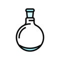 round bottomed flask chemical glassware lab color icon vector illustration Royalty Free Stock Photo