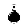 round bottomed flask chemical glassware lab glyph icon vector illustration Royalty Free Stock Photo