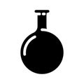 round bottomed flask chemical glassware lab glyph icon vector illustration Royalty Free Stock Photo