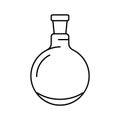 round bottomed flask chemical glassware lab line icon vector illustration Royalty Free Stock Photo