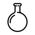 round bottomed flask chemical glassware lab line icon vector illustration Royalty Free Stock Photo