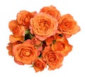 Round bouquet of orange rose flowers