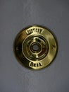 Round Brass bell push with NIGHT BELL text Royalty Free Stock Photo