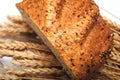 Round bread and wheat Royalty Free Stock Photo