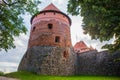 round brick tower of an old fortress Royalty Free Stock Photo