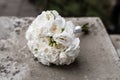 Round bridal bouquet from white flowers