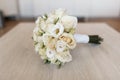 Round bridal bouquet from white flowers
