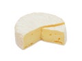 Round Brie cheese, isolated