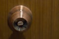 Round bronze metal door handle