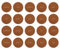 Round brown spice labels, kitchen stickers
