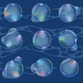 Round bubbles in water