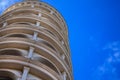 Round building against the blue sky, space for print Royalty Free Stock Photo