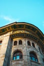 Round building in bustling urban metropolis in Istanbul, Turkey