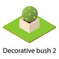 Round bush icon, isometric style