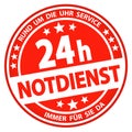 round business button - 24 hours emergency service (german