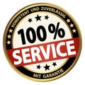 round business button - 100% service Royalty Free Stock Photo