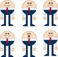 Round Business Character Expressions
