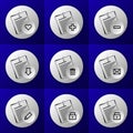 Round business document icon set buttons Royalty Free Stock Photo