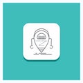 Round Button for Android, beta, droid, robot, Technology Line icon Turquoise Background