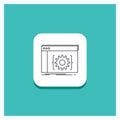 Round Button for Api, app, coding, developer, software Line icon Turquoise Background Royalty Free Stock Photo