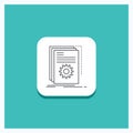 Round Button for App, build, developer, program, script Line icon Turquoise Background Royalty Free Stock Photo