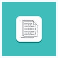 Round Button for Binary, code, coding, data, document Line icon Turquoise Background Royalty Free Stock Photo