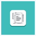 Round Button for Code, coding, file, programming, script Line icon Turquoise Background Royalty Free Stock Photo