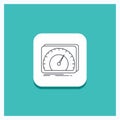 Round Button for dashboard, device, speed, test, internet Line icon Turquoise Background