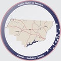 Map of Gadsden County in Florida