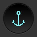 Round button icon Anchor. Button banner round badge interface for application illustration