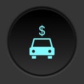 Round button icon Car dollar. Button banner round badge interface for application illustration
