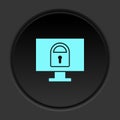 Round button icon, Database, server, clock, monitor. Button banner round, badge interface for application illustration