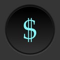 Round button icon Dollar. Button banner round badge interface for application illustration