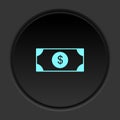 Round button icon Dollar. Button banner round badge interface for application illustration