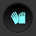 Round button icon, gloves. Button banner round, badge interface for application illustration