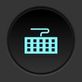 Round button icon, keyboard, computer. Button banner round, badge interface for application illustration Royalty Free Stock Photo