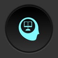 Round button icon, Knowledge, human, reader, science. Button banner round, badge interface for application illustration